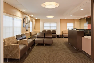 Waiting room at the Dental Specialties Randolph office